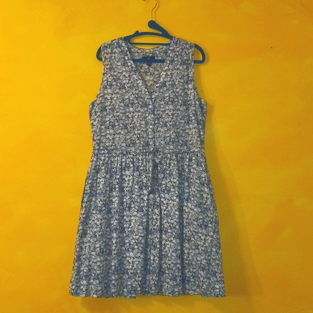 GAP Cotton Blue & White Floral Midi